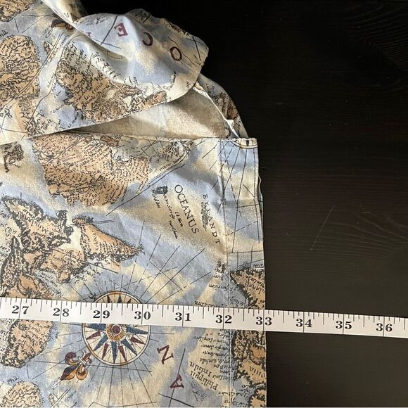 World Island Shirt Mens XL Blue Hawaiian Aloha Chart of Oceanus Design Cotton - Picture 13 of 13